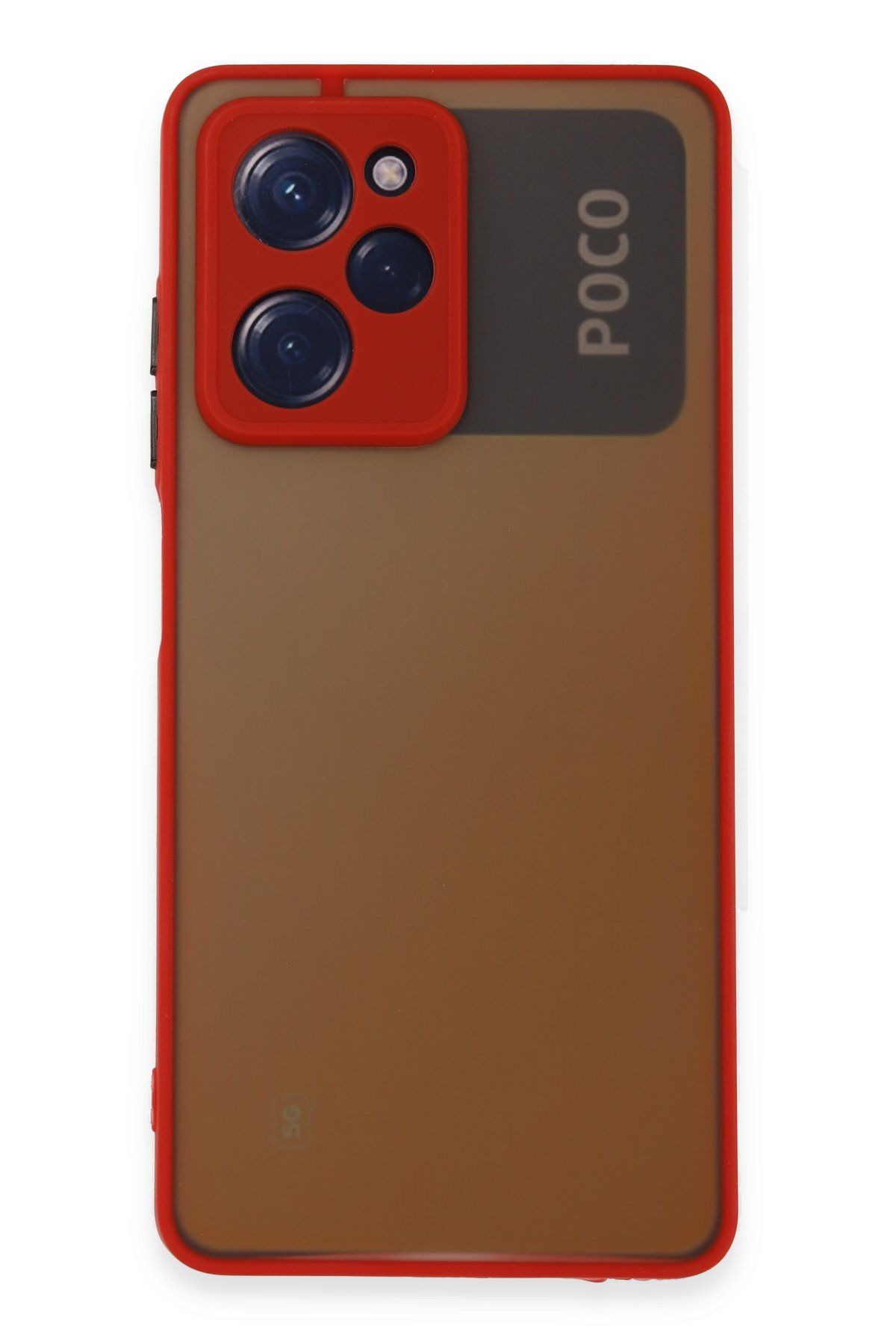 cepmoda XİAOMİ POCO X5 PRO 5G | Buzlu Şeffaf Silikon Mat Telefon Kılıfı – Darbeye Dayanıklı - KIRMIZI