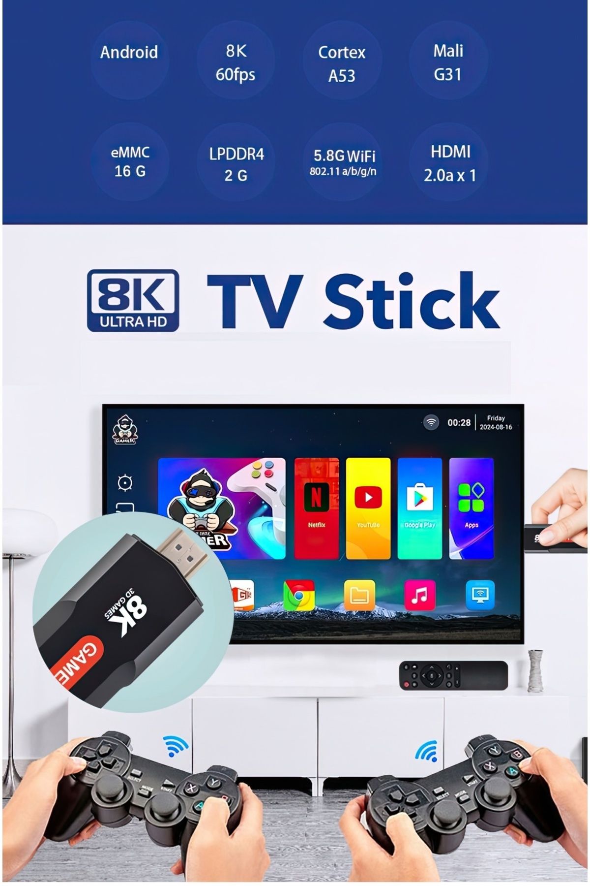 TMAX-Android Tv Box + Gaming Console (20,000 Games) 2 in 1 - Full Set (2024 New Model) 7