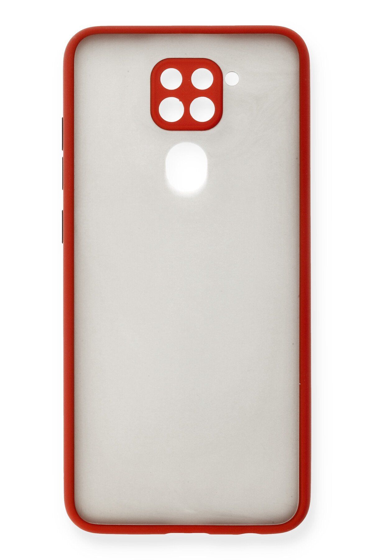 cepmoda XİAOMİ REDMİ NOTE 9 | Buzlu Şeffaf Silikon Mat Telefon Kılıfı – Darbeye Dayanıklı - KIRMIZI