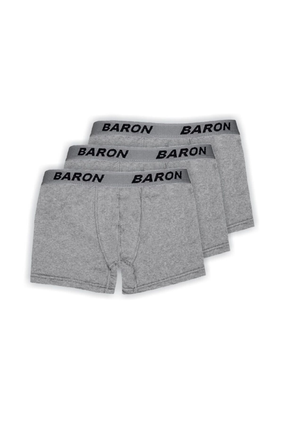 SİERNA 3 Adet Marka Erkek Likralı Penye Boxer - Gri srn-002802