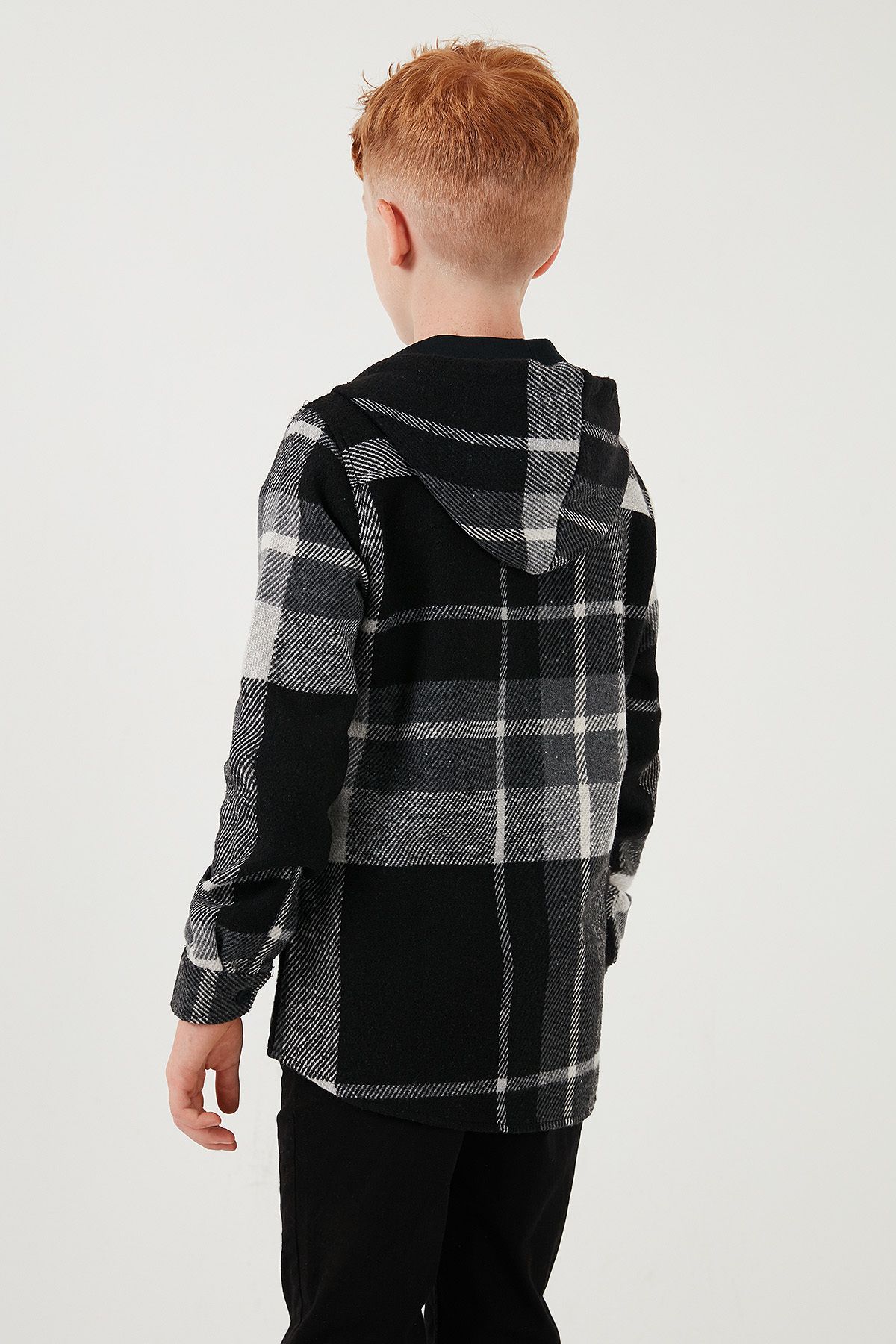 Lela-Hooded Double Pocket Plaid Winter Lumberjack Shirt for Boys 7
