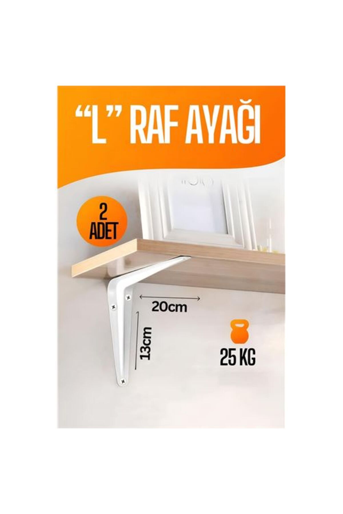 Ladesmedya ModaCar L Raf Altı Raf Ayağı 20X13 cm 2 Adet