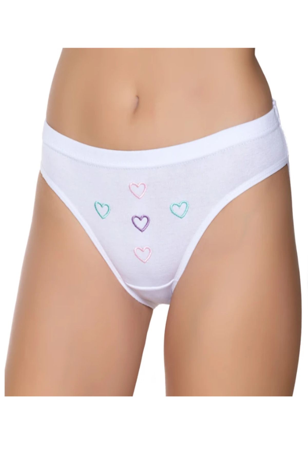 SİERNA Kadın Ribana Reçme Bel İşlemeli Bikini Külot 6'Lı Paket srn-003555