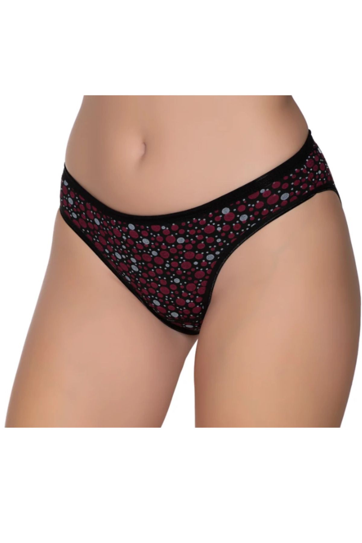 SİERNA Kadın Renkli Likralı Geometrik Desenli Bikini Külot 6'Lı Paket srn-003578
