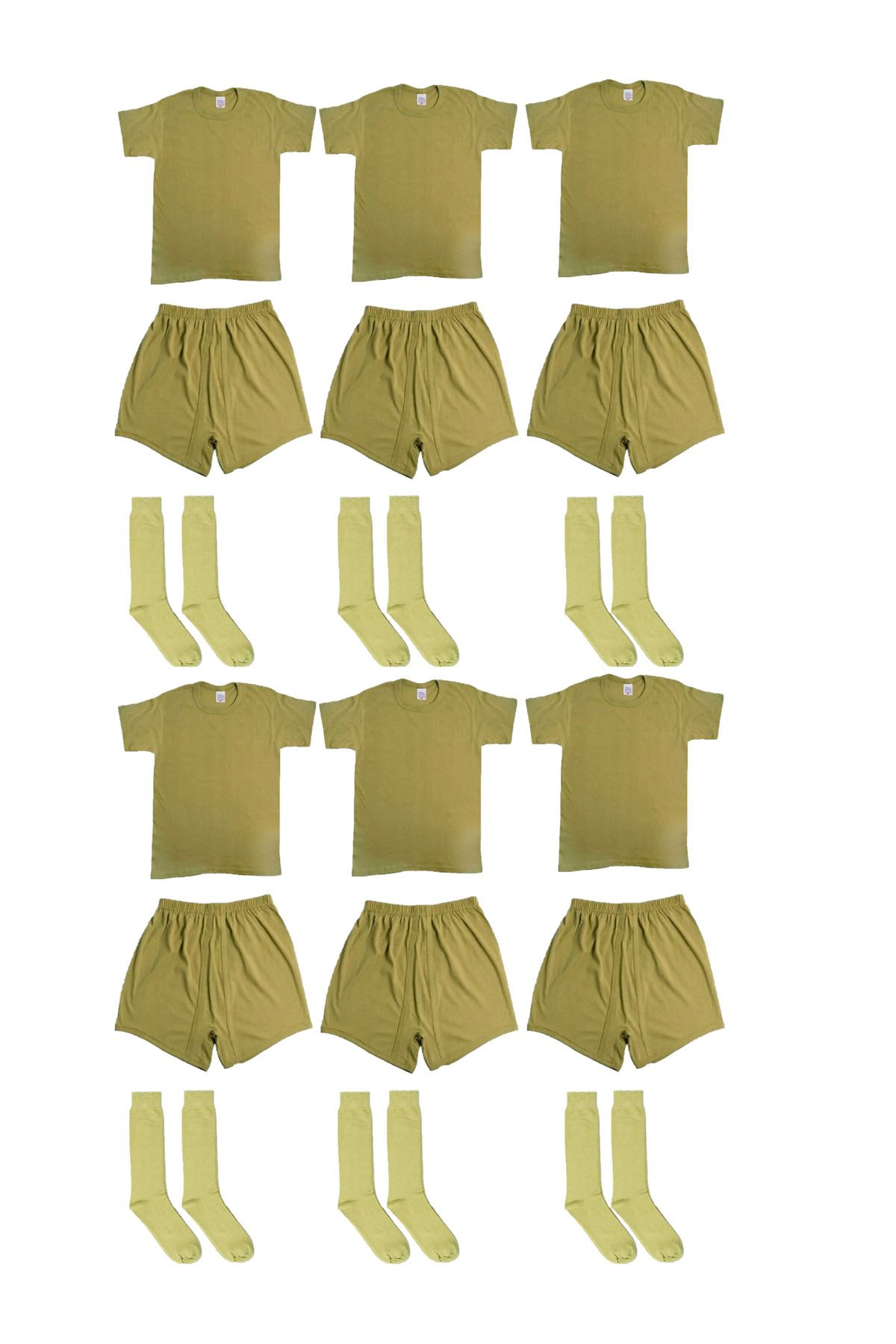 Modaley Giyim-18-Piece Military Undershirt Boxer Set - Longs and Bedels, Standard Color - Ml01 1