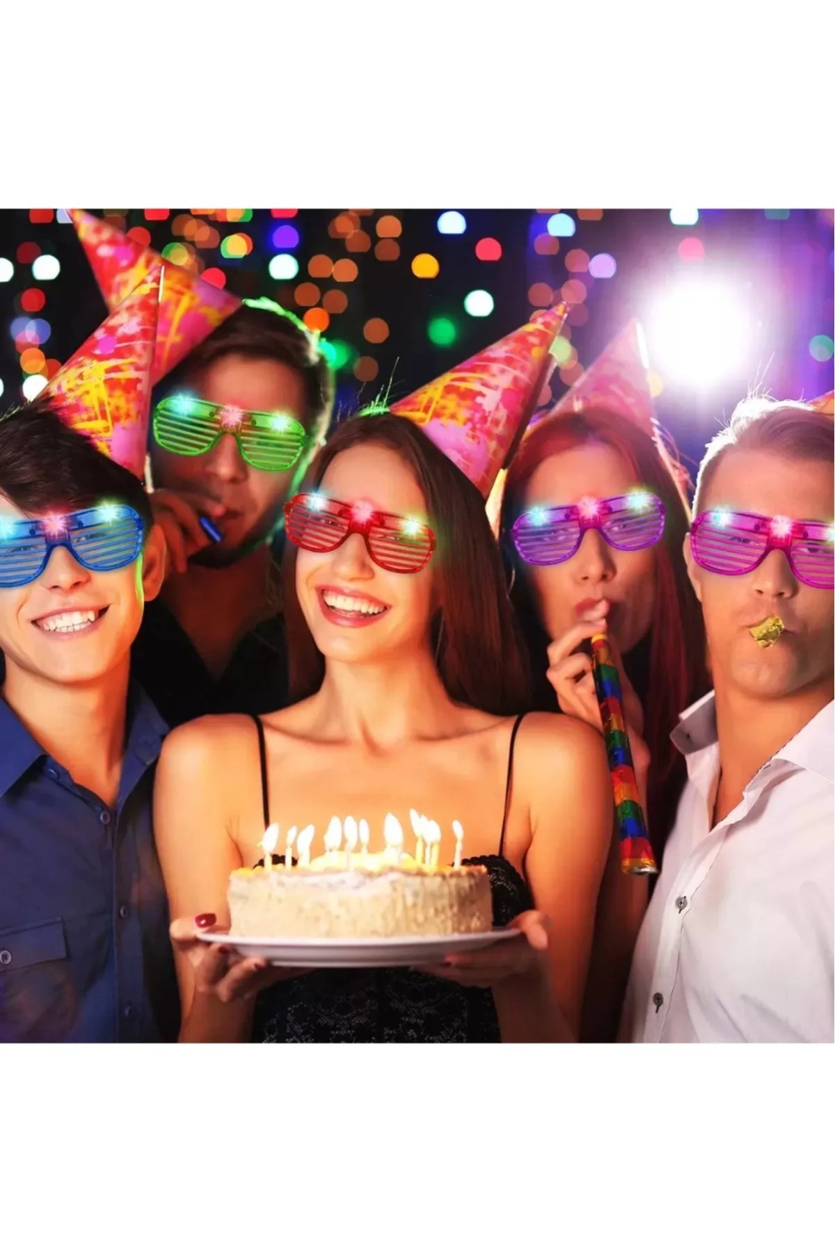 TanOzel Led Işıklı Panjur Gözlük Karışık Renk 1 Adet Hawairetrohallow