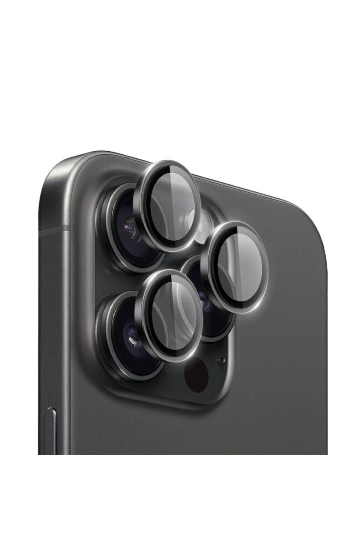 İphone 16 Pro Uyumlu Kamera koruyucu lens 16 pro lens kamera koruyucu siyah