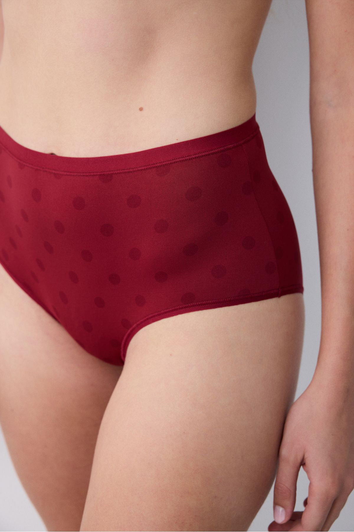 Penti-Nohavičky Essentials Highrise Claret Red slip 3