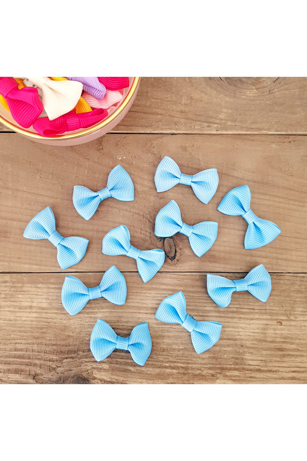 Bimotif-Light Blue Grosgrain Bow, 4 Cm 20 Pieces 1