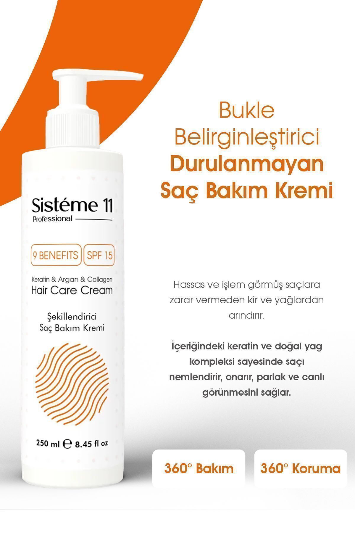 Sistéme 11 Bukle Belirginleştirici & Şekillendirici Kıvırcık Saçlara Özel Durulanmayan Saç Bakım Kremi 250 ml