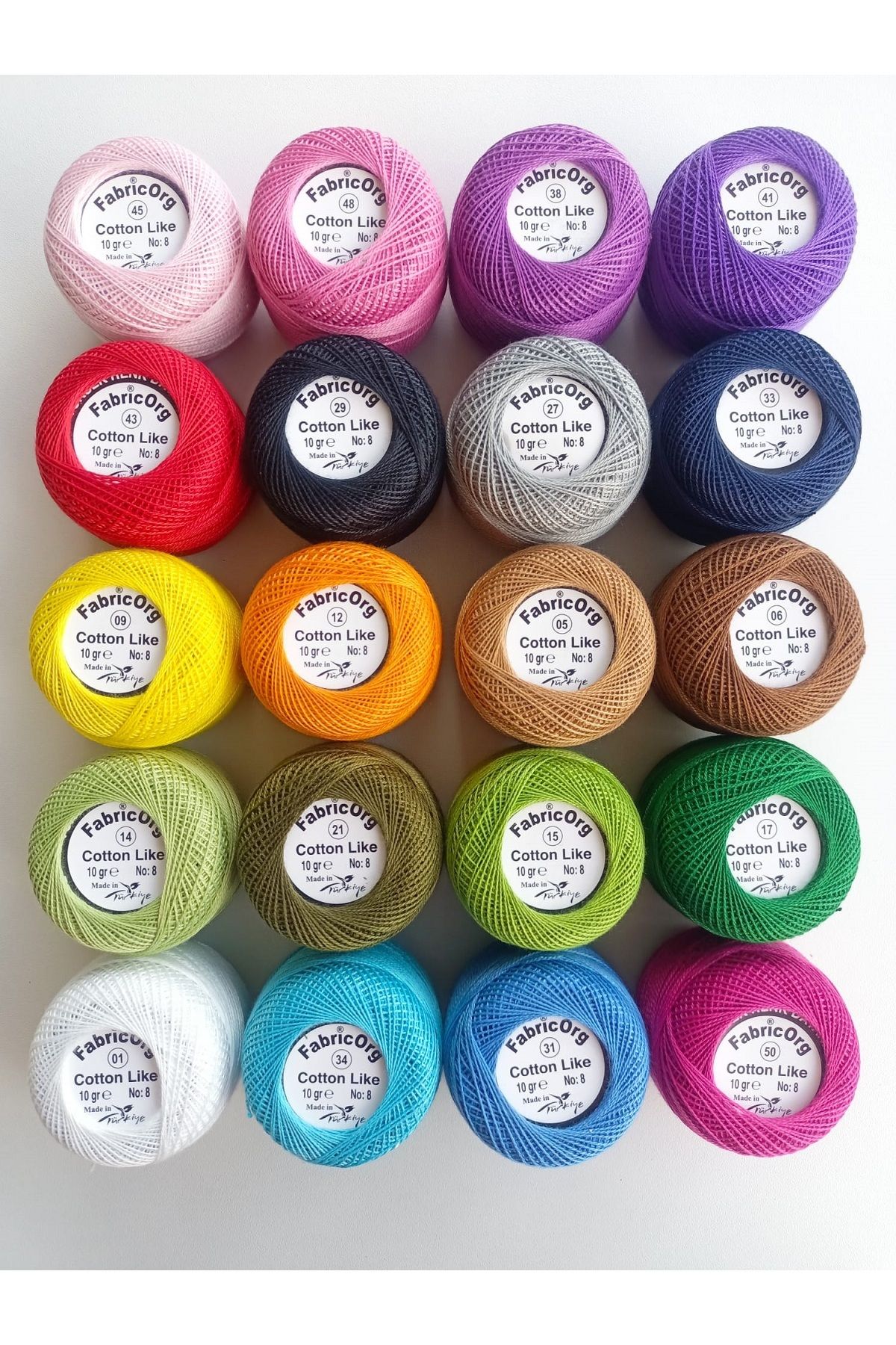 fabricorg Cotton Like Etamin-kanaviçe 20'li Iplik Seti 1 (10 GR-NO.8)