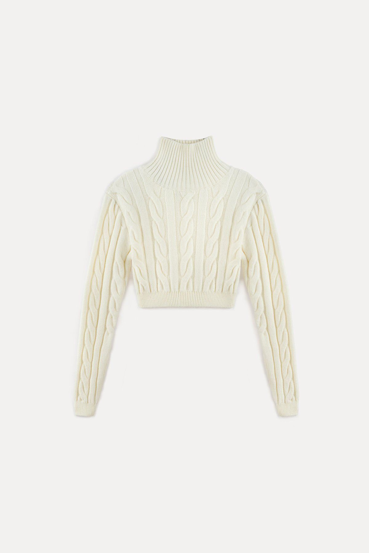 VATKALI-Turtleneck Knitted Crop Sweater 5