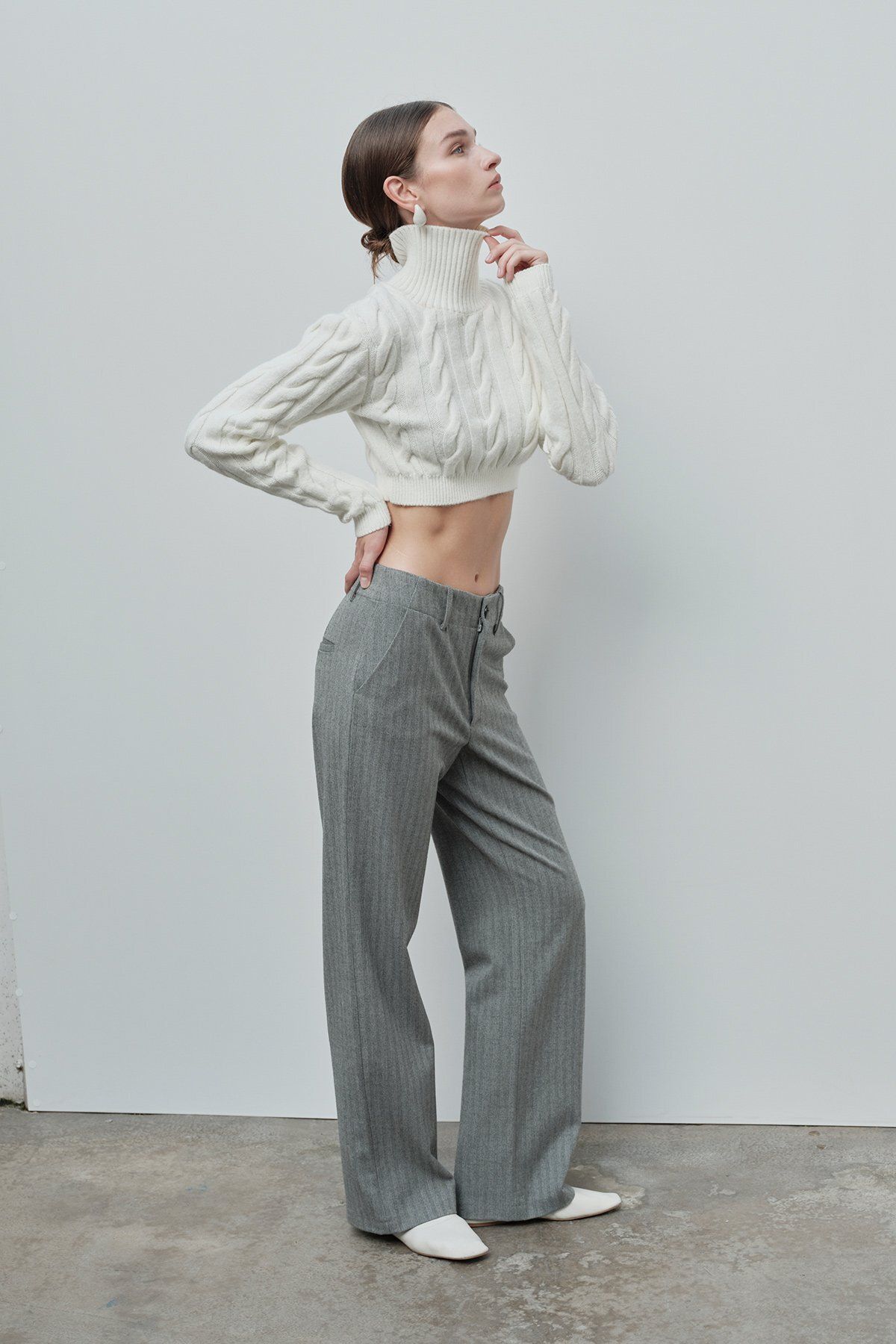 VATKALI-Turtleneck Knitted Crop Sweater 4
