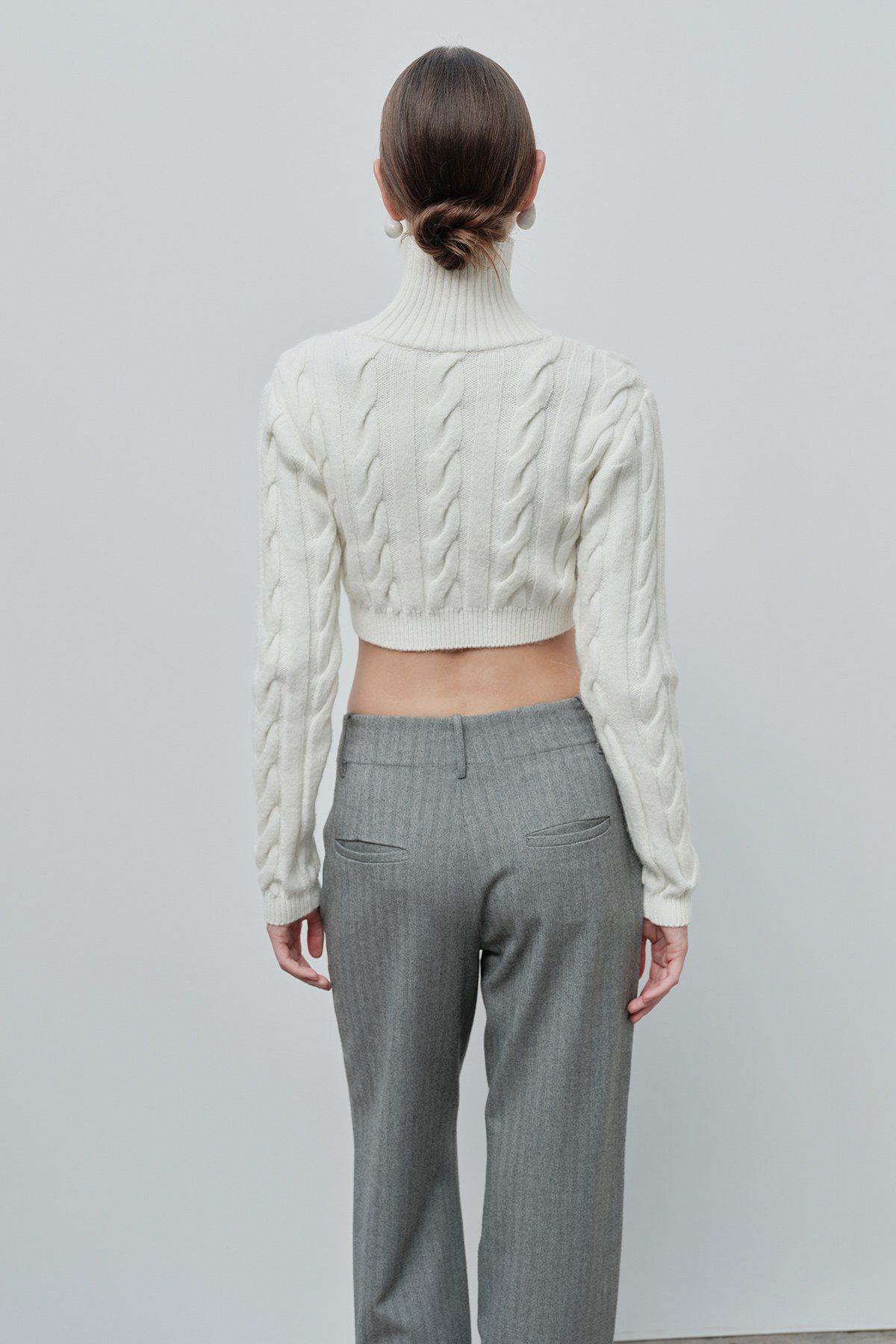 VATKALI-Turtleneck Knitted Crop Sweater 5