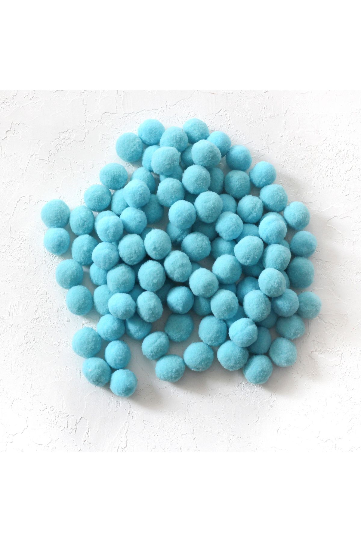 Bimotif Pompon De Pluș, 2,2 Cm 20 Buc Albastru Deschis - One Size