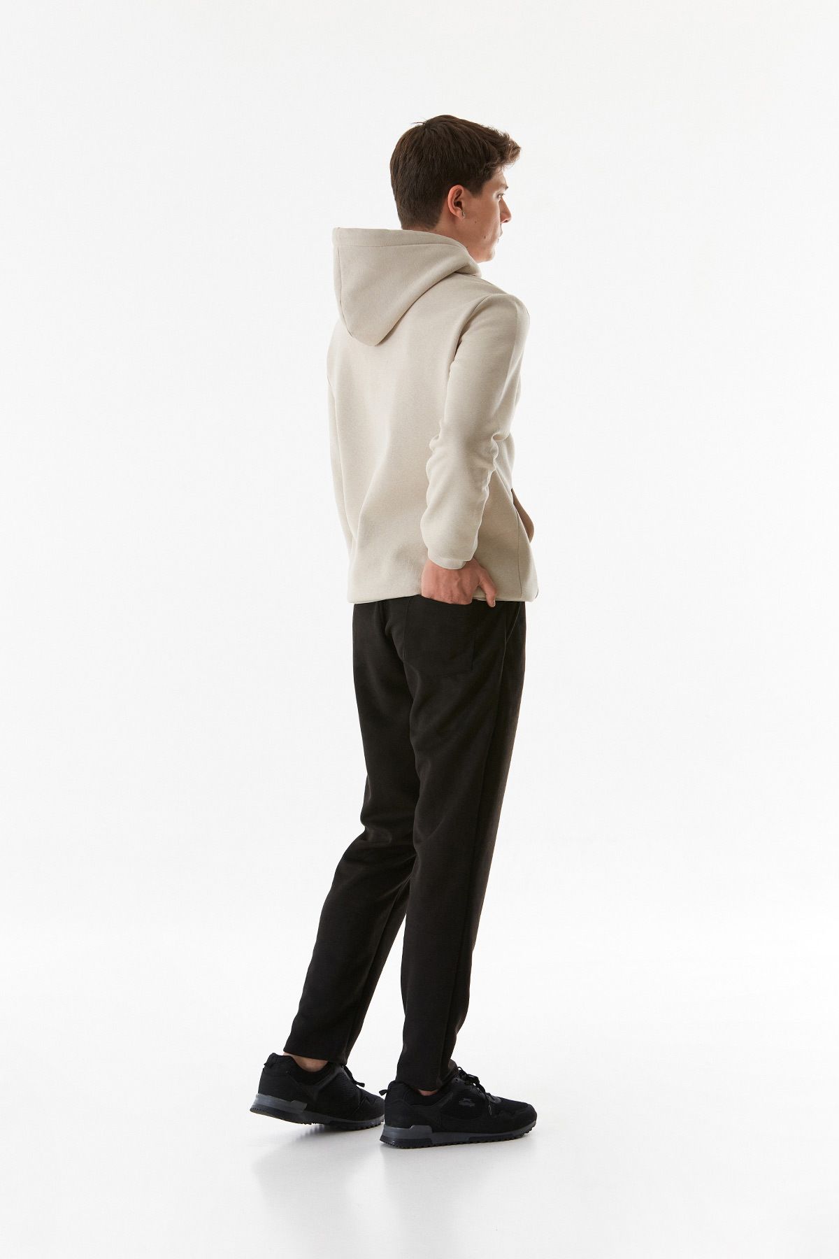 Fulla Moda-Pantaloni din piele intoarsa cu talie elastica 4
