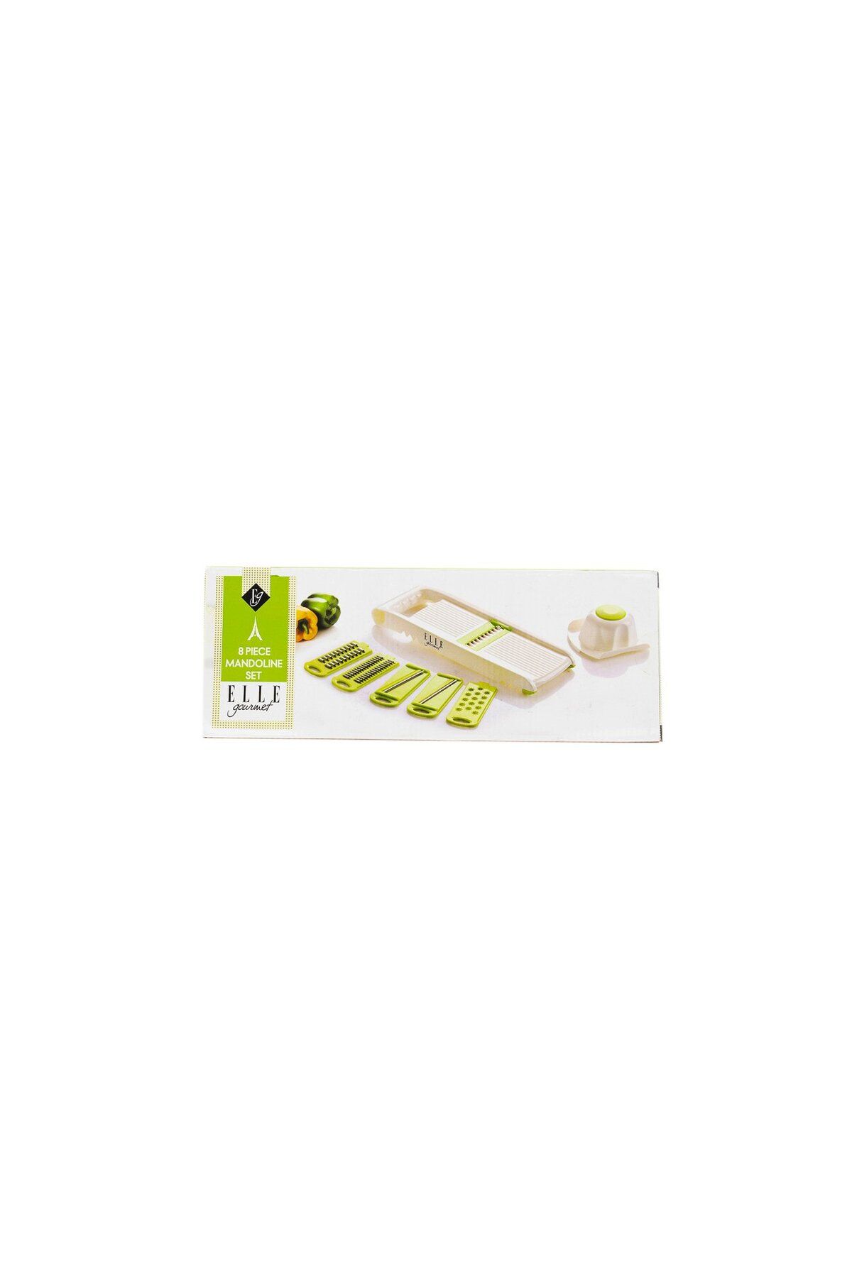 Elle-8 Piece Mandoline Set, Green and White 3