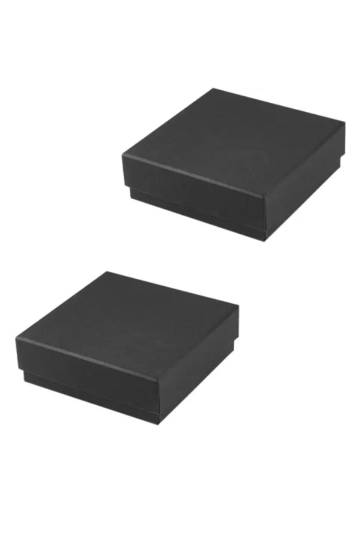 teknotrust 50 Adet Siyah Tam Kapaklı Selefonlu ve Süngerli Takı Kutusu, 12x12x3 cm