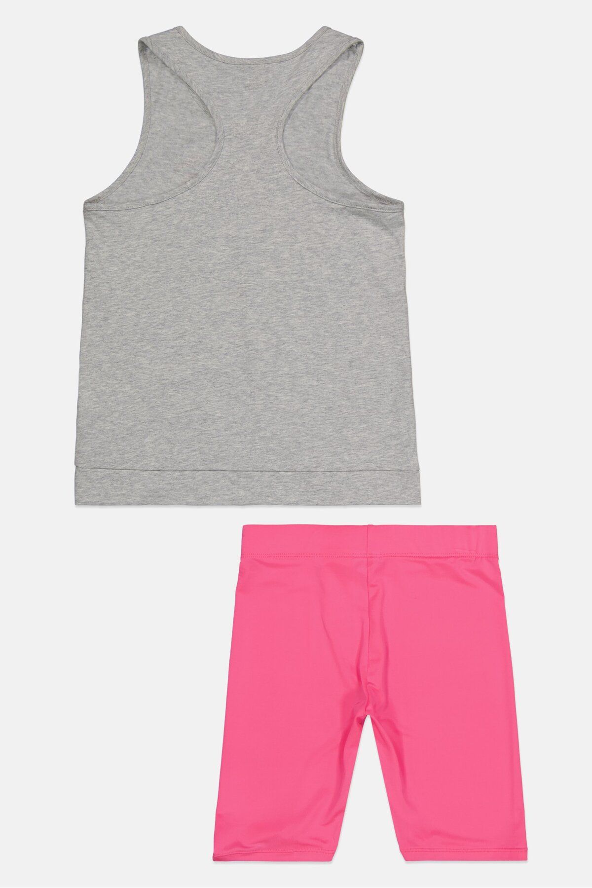 Puma-Kids Girl 2 Pcs Sportswear Fit Tank Top And Short Set, Grey/Pink 2