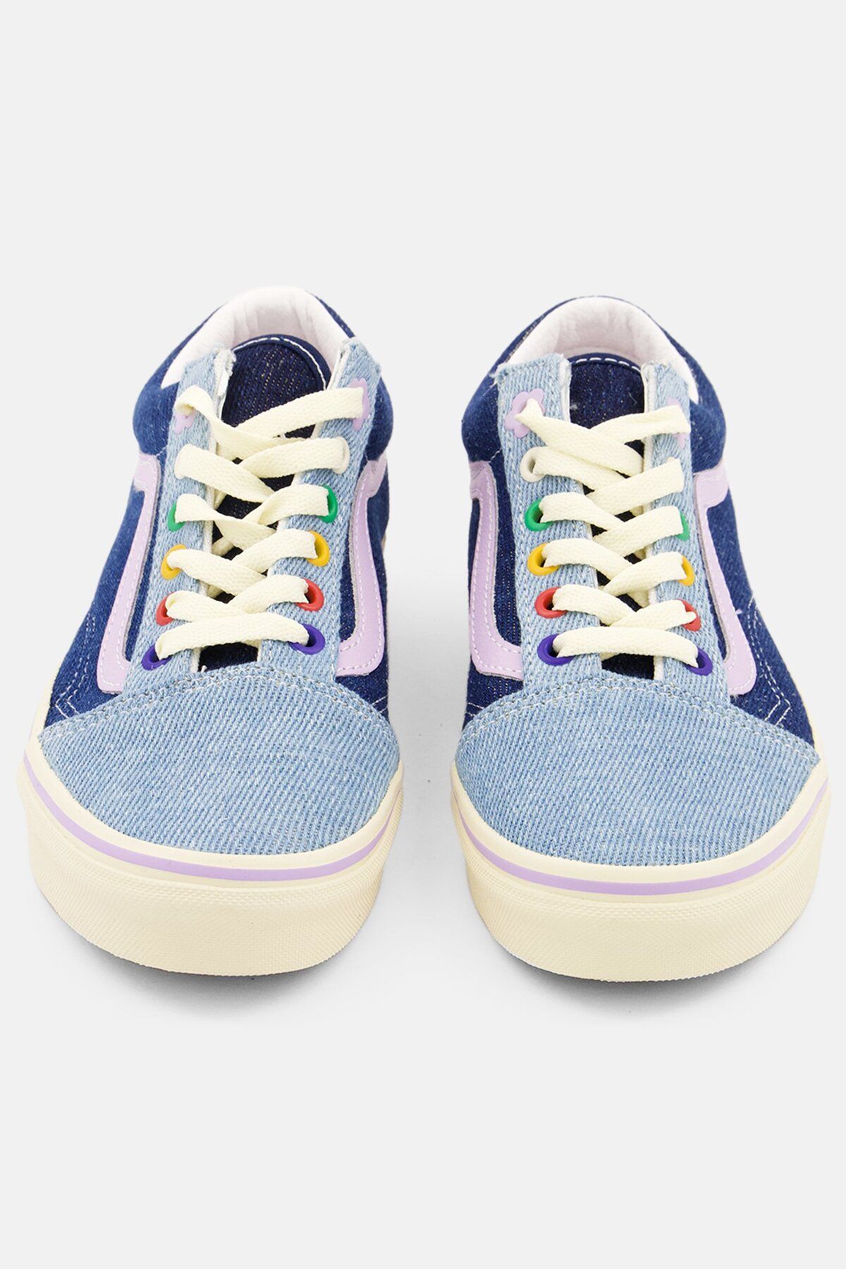 Vans-Women Old Skool Lace Up Sports Shoes, Blue Combo 3