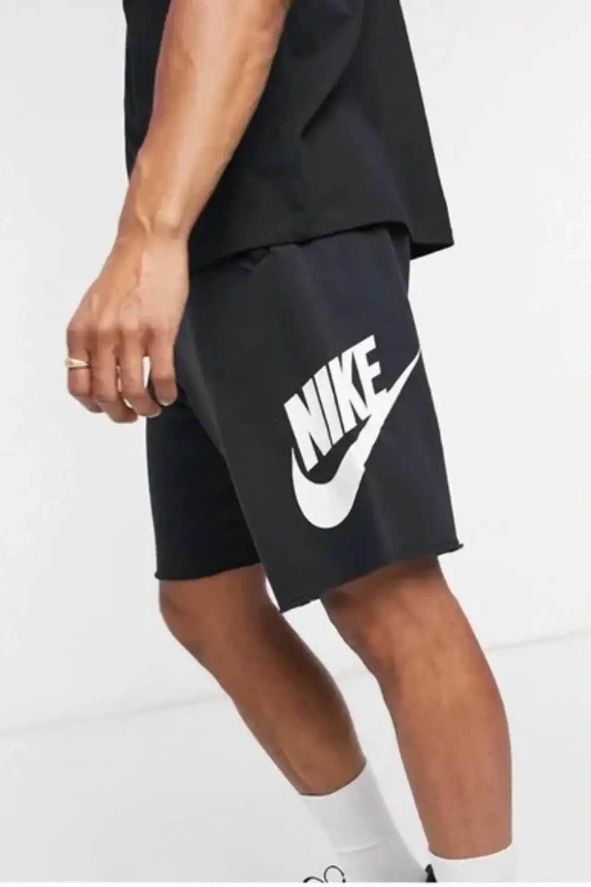 Nike-Men's Sports Shorts - Sportswear, French Terry, Alumni Loose Fit, Black 1