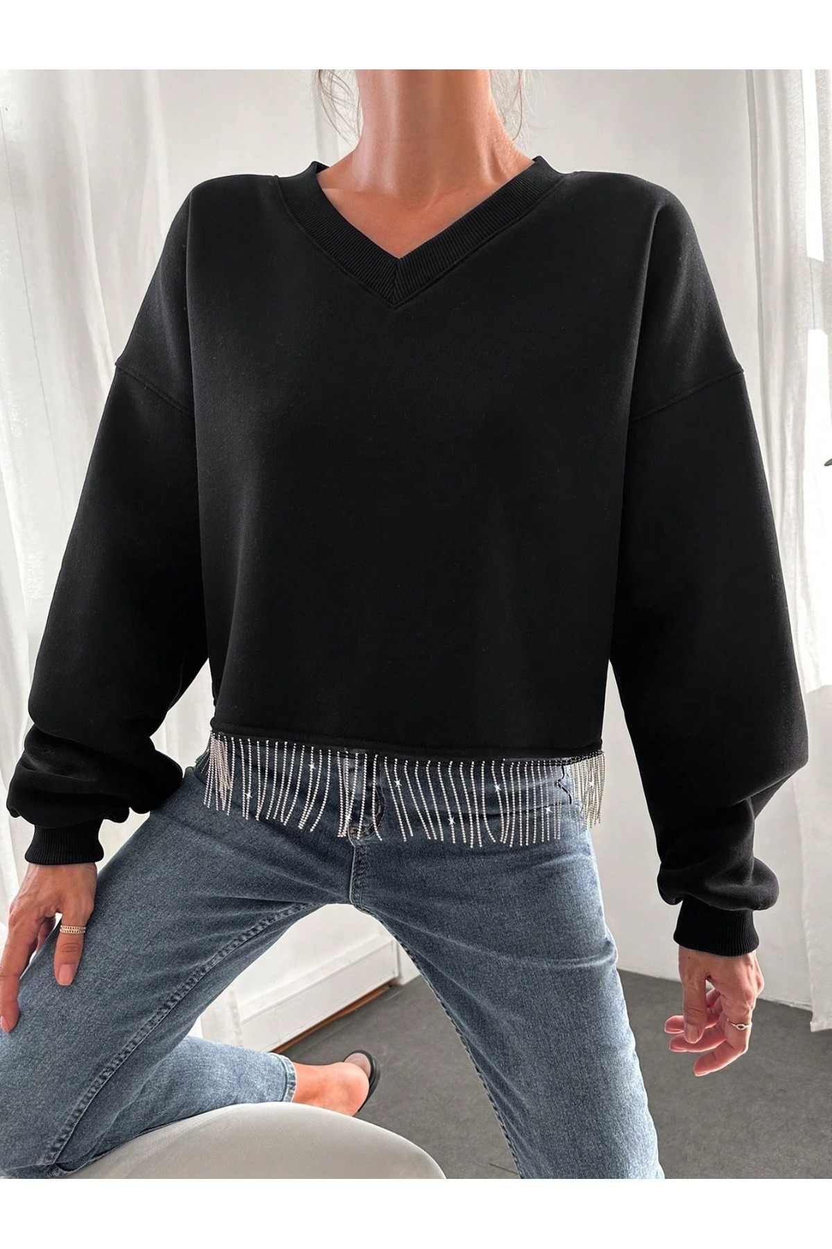 onlymoon ΓΥΝΑΙΚΕΙΑ ΡΟΥΧΑ ΜΑΥΡΟ ΦΟΥΤΕΡ ΜΕ ΛΕΠΤΟΜΕΡΗ ΑΛΥΣΙΔΑ, ΜΠΛΟΥΖΑ