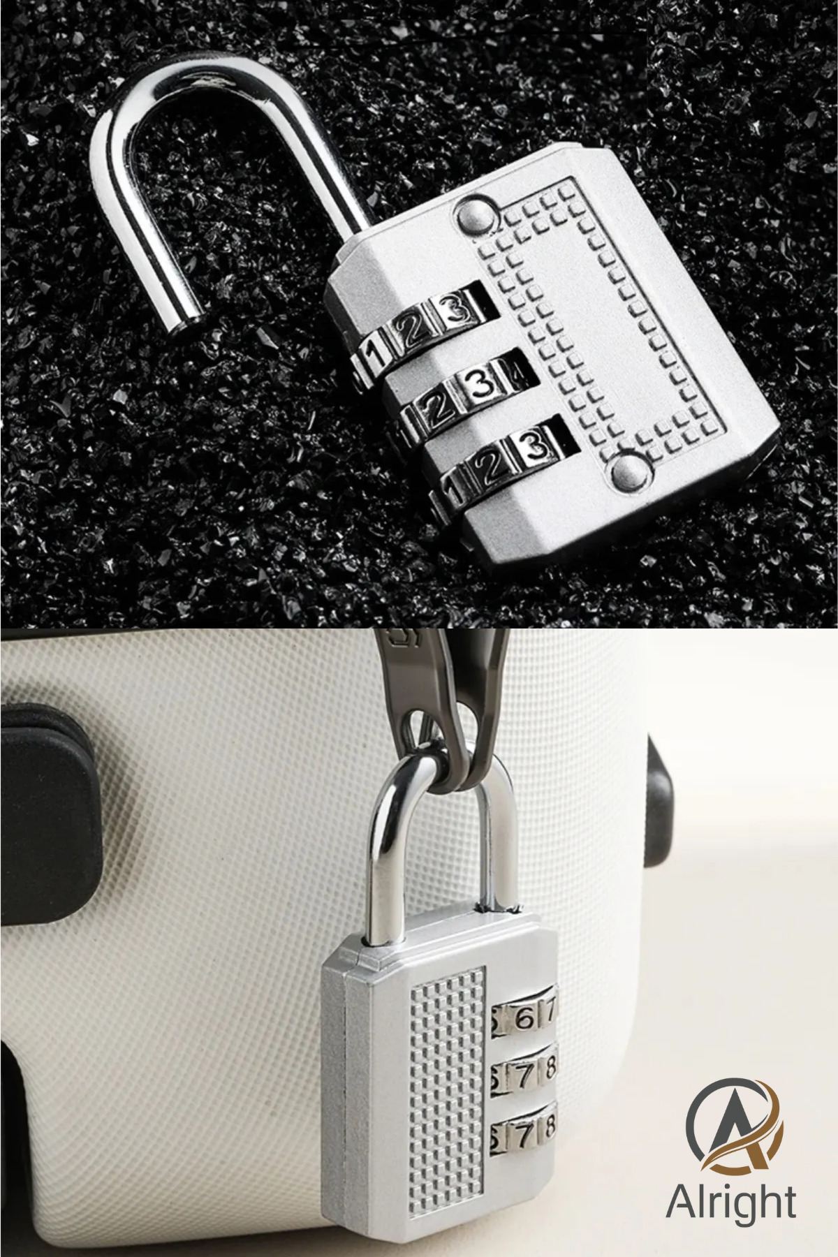 Alright 3 Şifreli Güvenlik Kilidi Asma Kilit Çanta Bavul Valiz Okul Dolabı Güvenlik Şifreli Kilit (Padlock)