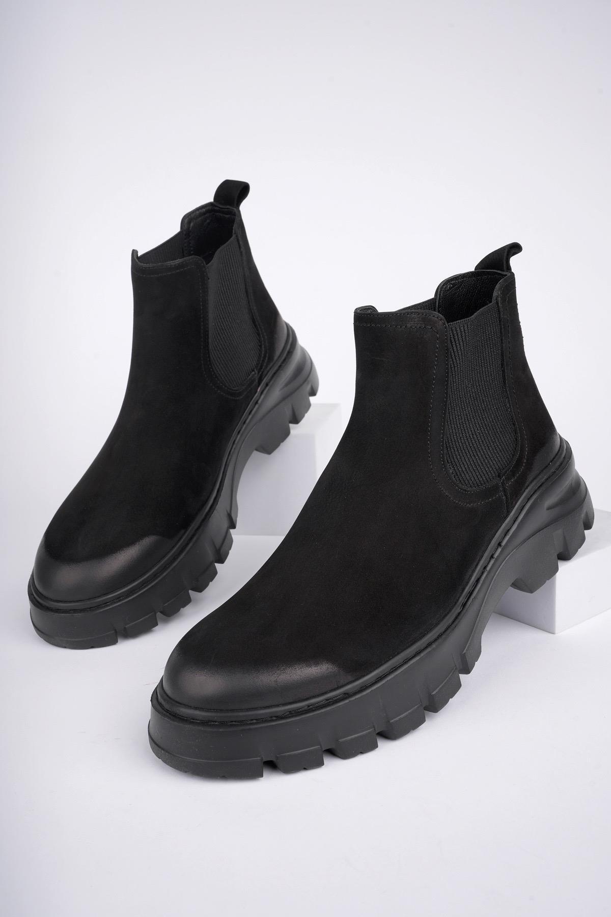Muggo  Ragnar Garantili Hakiki Deri Kalın Taban Erkek Chelsea Bot - Görsel 3