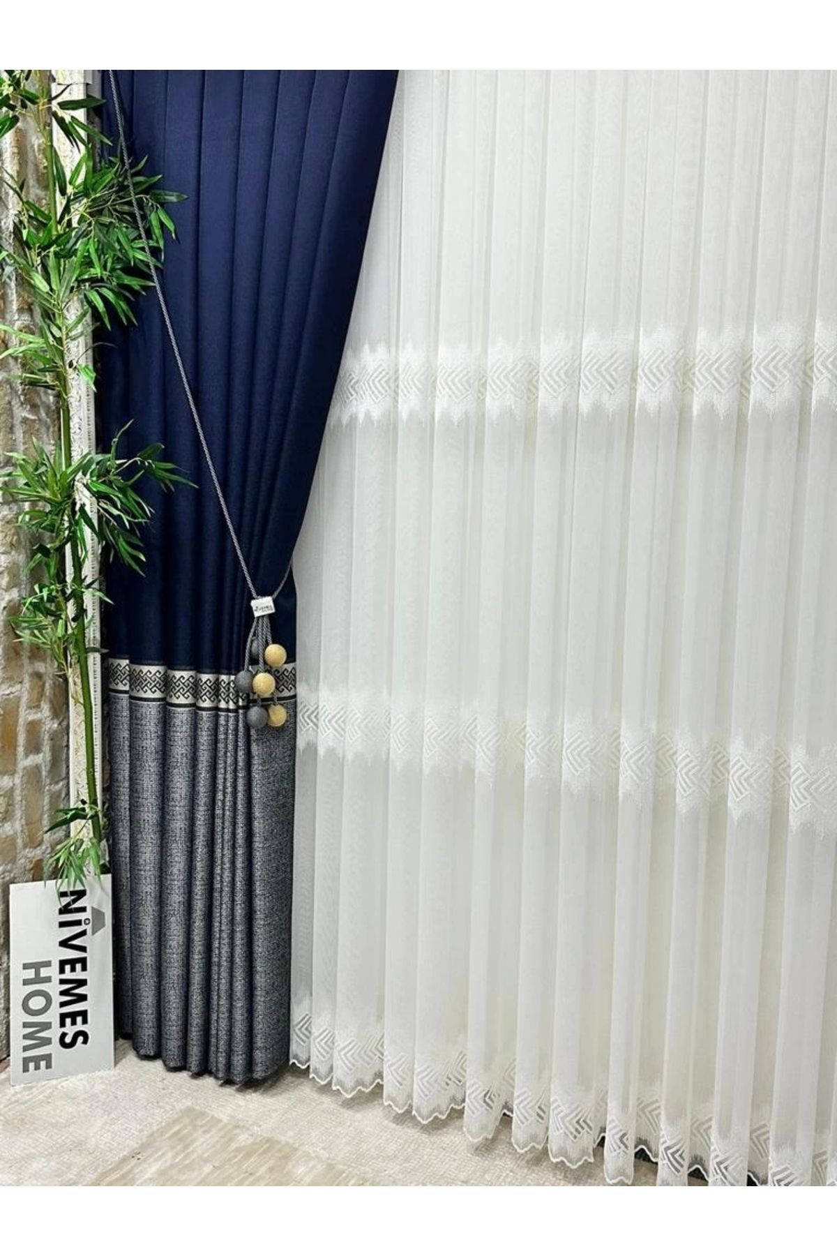 NİVEMESHOME-Nivemeshome Lucca 1/3 Frequent Pleated Tulle Curtain Apm 5