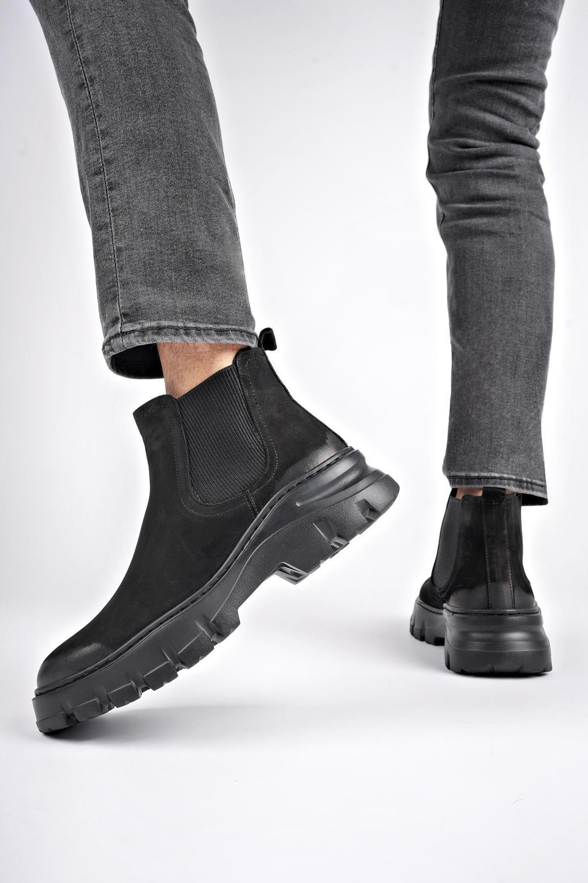 Muggo  Ragnar Garantili Hakiki Deri Kalın Taban Erkek Chelsea Bot - Görsel 7