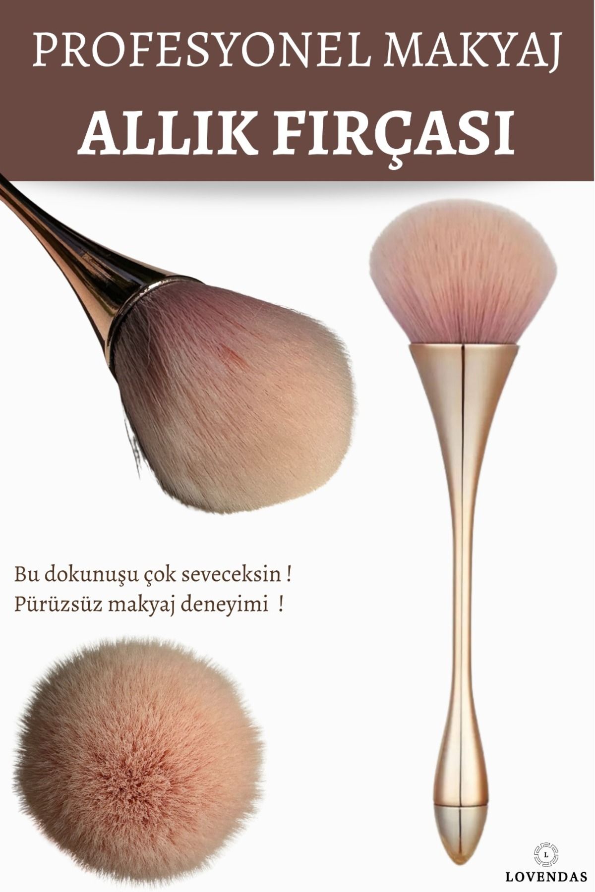 Profesyonel Allık Pudra Makyaj Fırçası - Premium Buffing Fırça