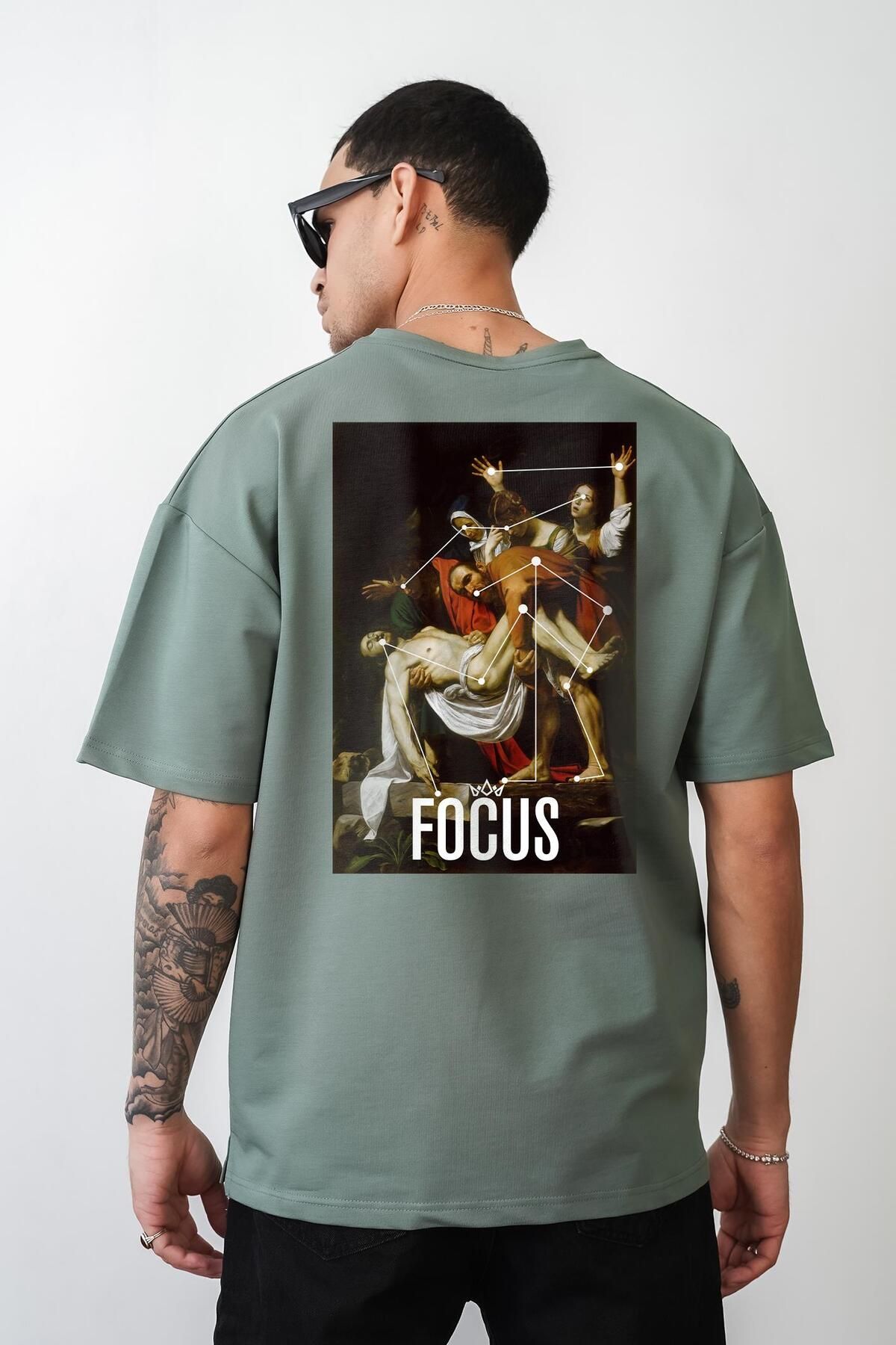 king brich-Kingbrich Focus - Nostalgia Painting Printed Oversize T-Shirt 2