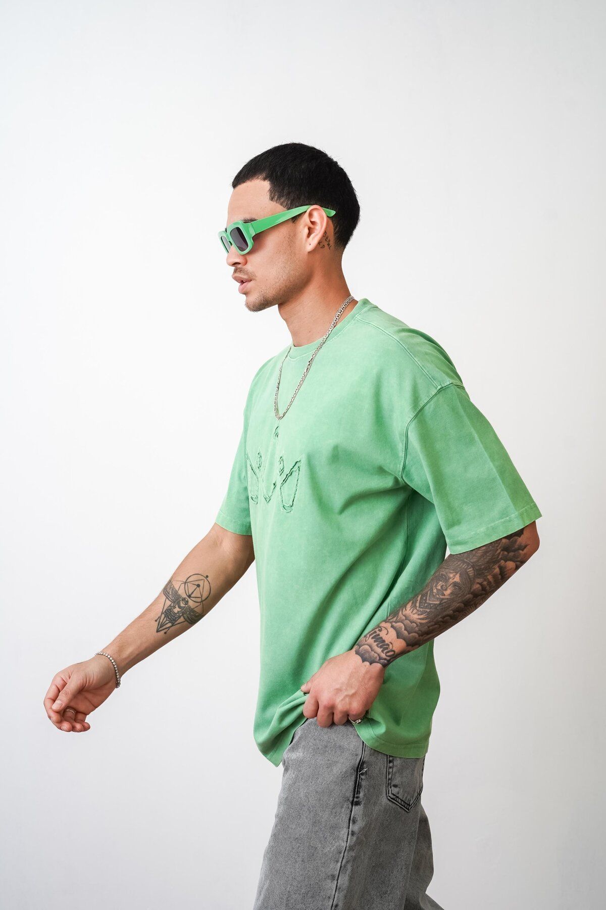 king brich-Tricou oversize unisex pentru bărbați - Logo Kingbrich, cusut și spălat 4