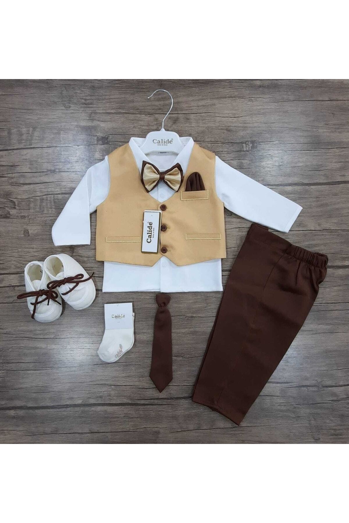 Calide Baby&Kids Erkek Bebek Mevlüt Takımı - Papyon & Kravatlı - Özel Gün Kıyafeti - 7'li Set fotoğrafı 7 (önizleme)