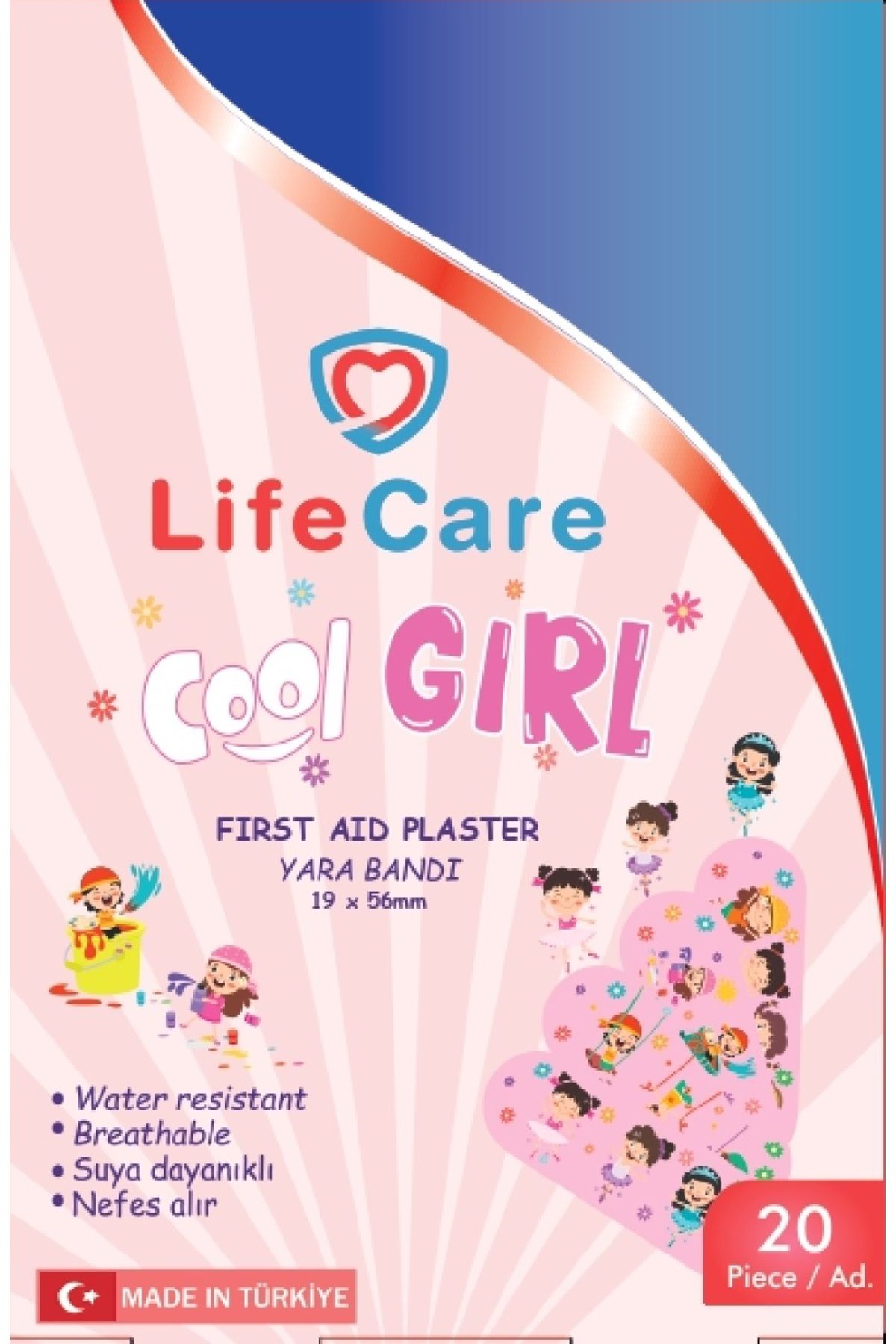 Life Care Kız Çocuk Yara Bandı Desenli 20'li Kutu