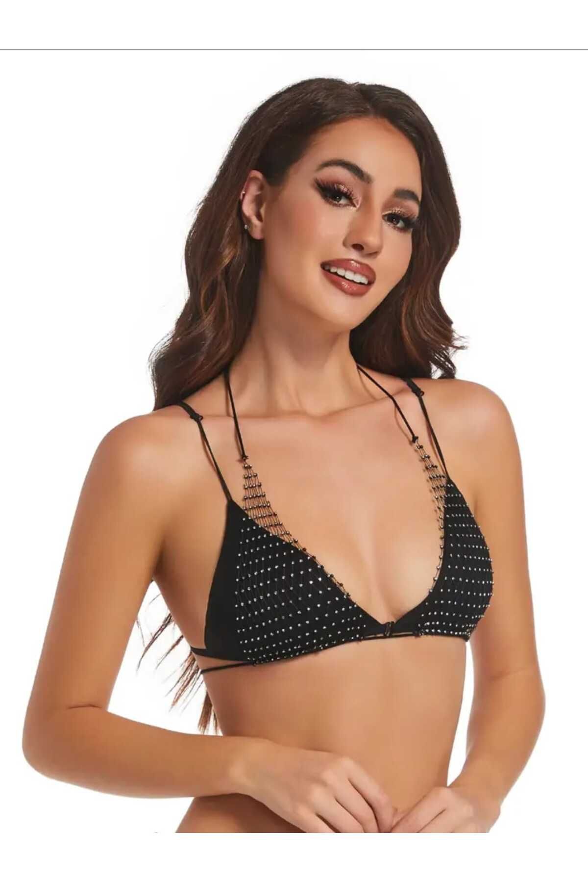 nuriçgiyim-Romeo Crystal Stone Bikini Top 2