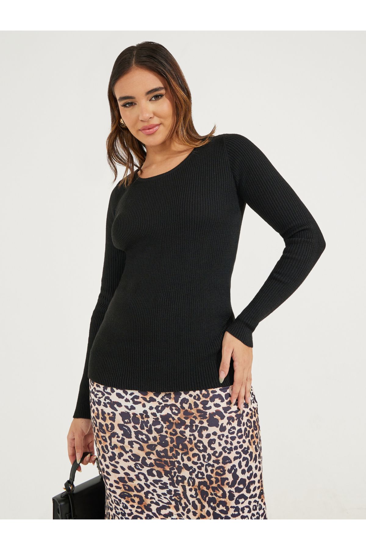 Styli-Rib Fitted Regular Length Sweater 1