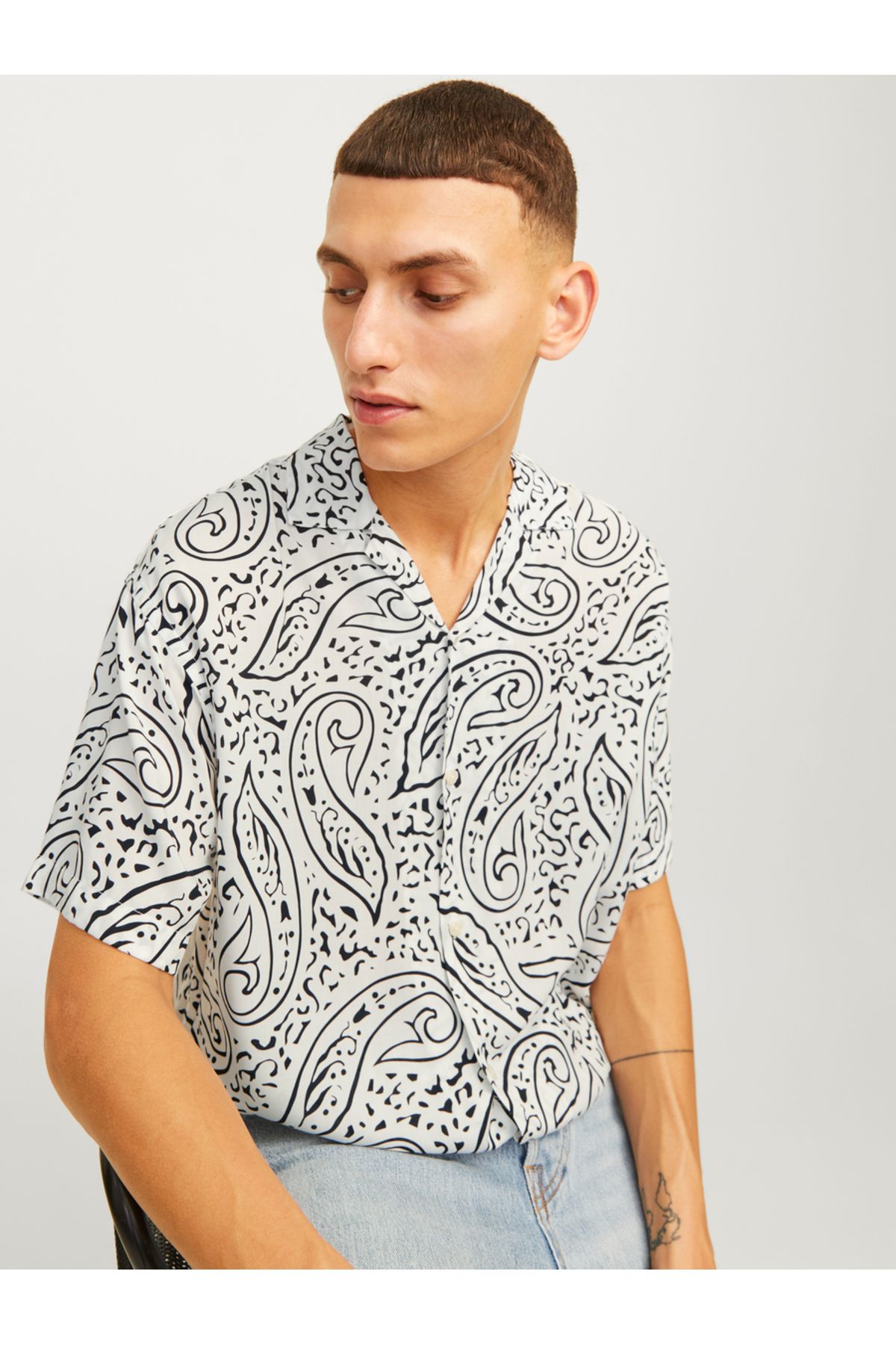 Jack & Jones-Paisley Print Resort Collar Shirt 1