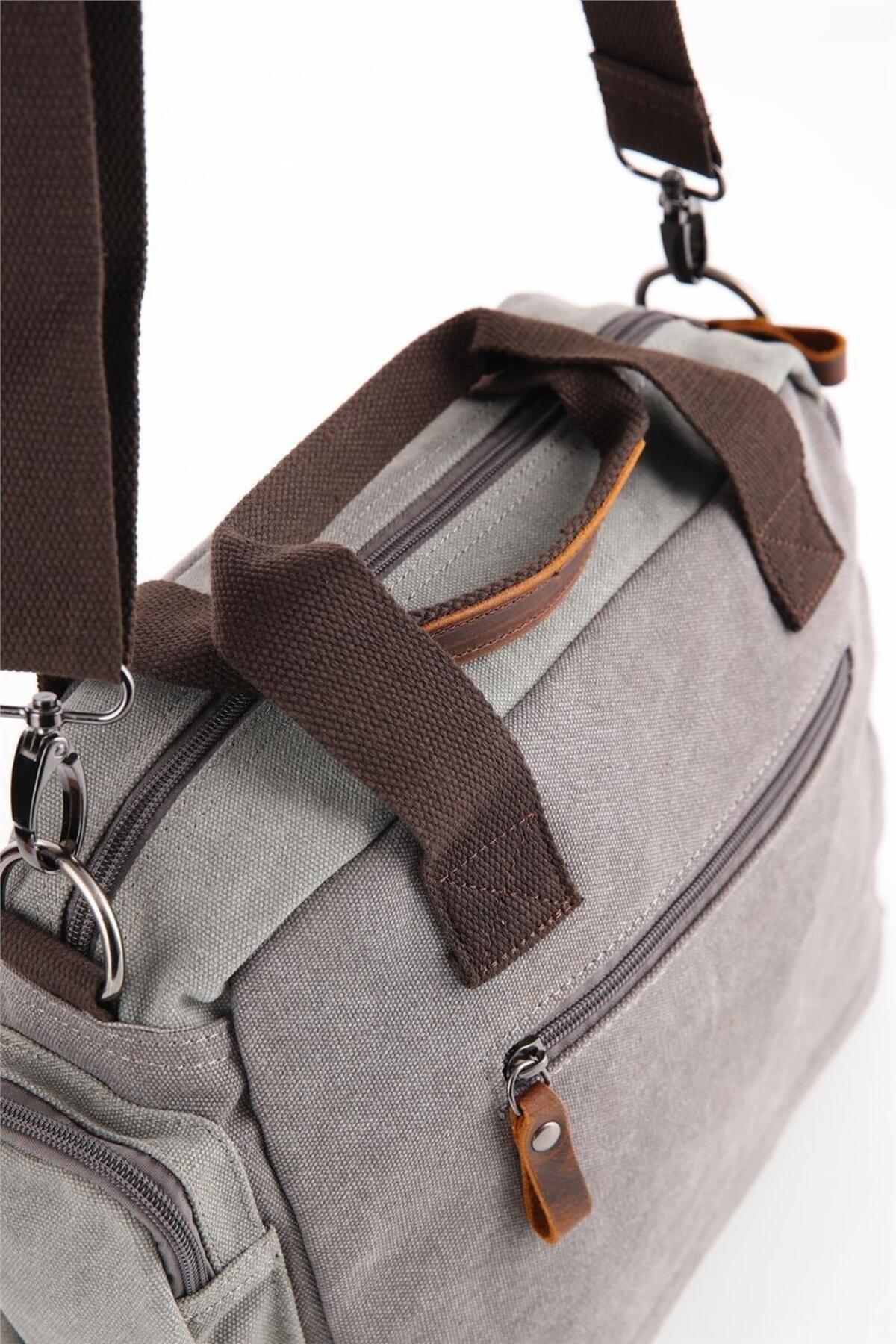 ÇÇS-Gray Ççs Canvas Handbag 7