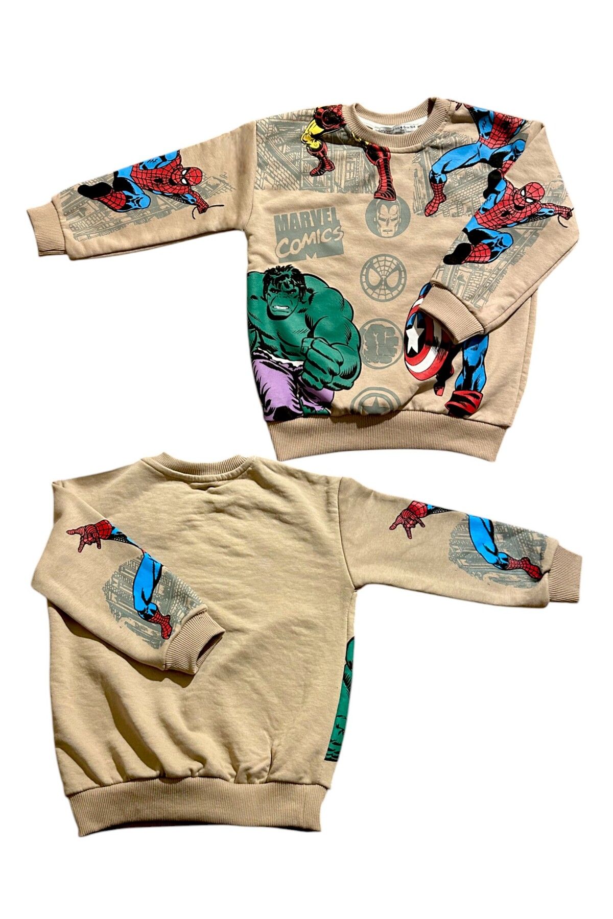 patriko tekstil-Hulk Marvel Character Boy 3 String Camel Color Sweatshirt Tracksuit 4