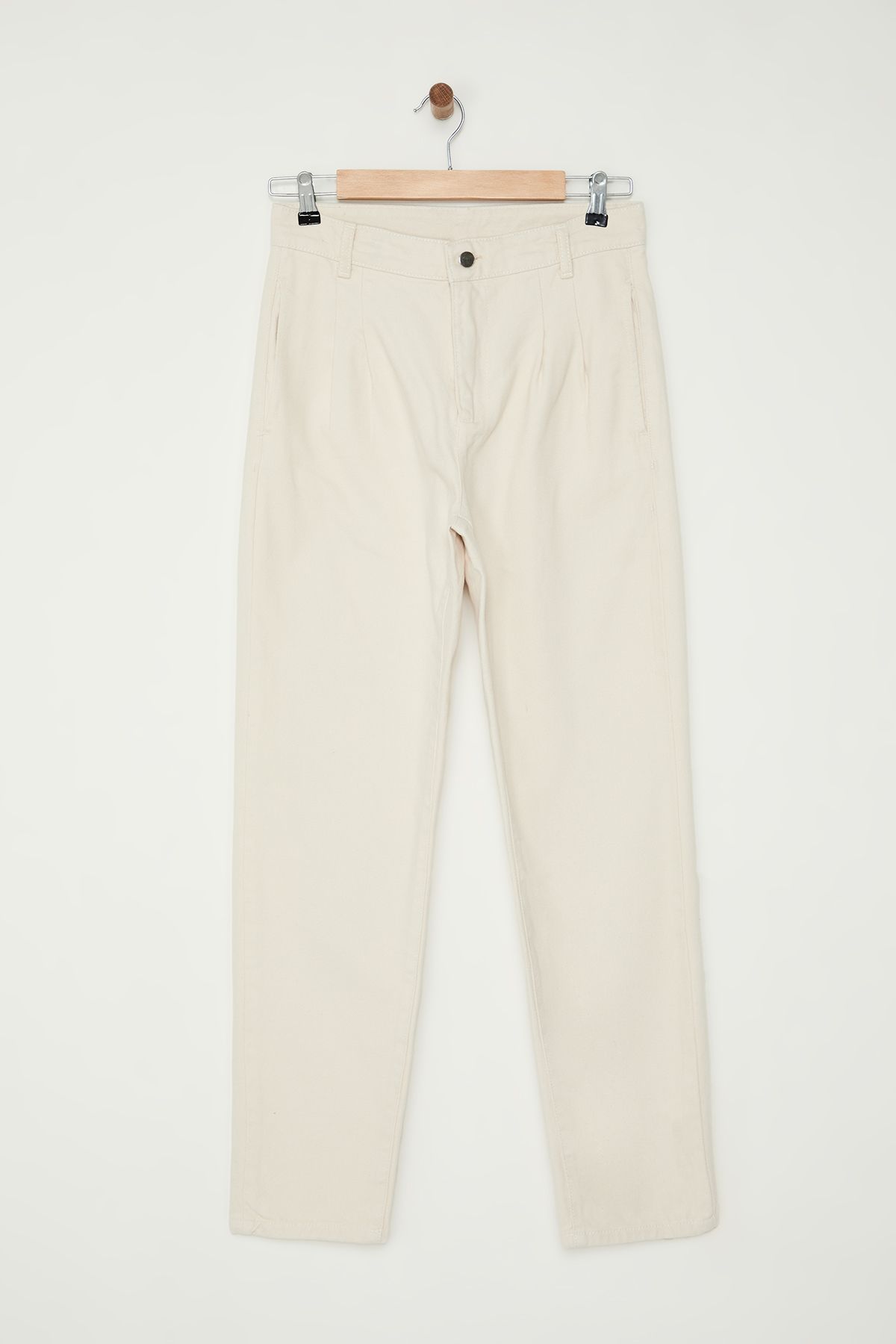 Trendyol Collection-Gewebte Gabardine-Hose aus 100 % Baumwolle, Ballon-Passform, Unisex – TMNAW25PL00007 7