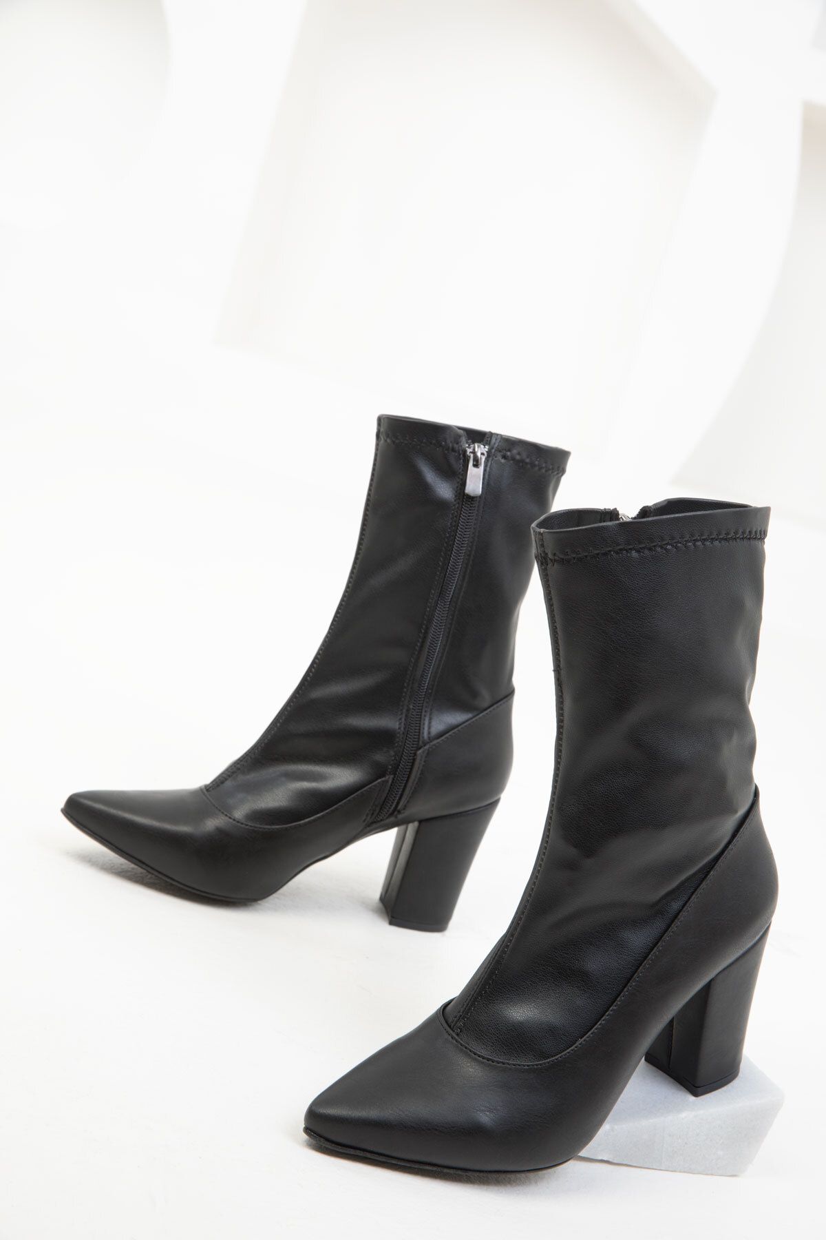 Siyah Kadın Bot & Bootie 19709 - 2