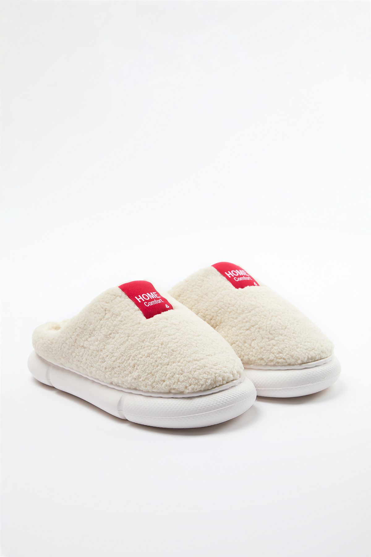 TRENDYOL SHOES-Μπεζ βελούδινη υφαντή ετικέτα Λεπτομερείς γυναικείες παντόφλες εσωτερικού χώρου TAKAW25ER00012 2