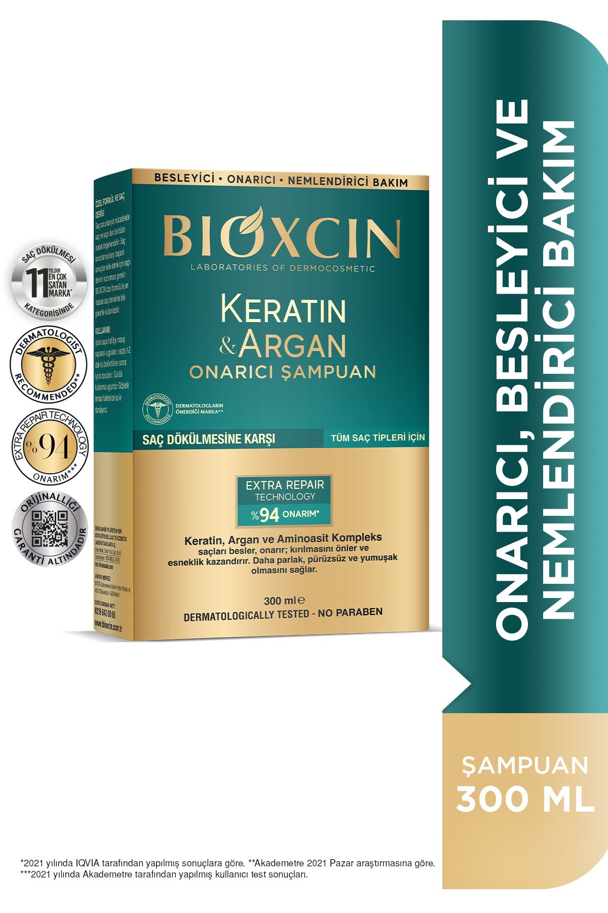 shampoing de réparation de la keratine argan 300 ml cheveux usés et délicats