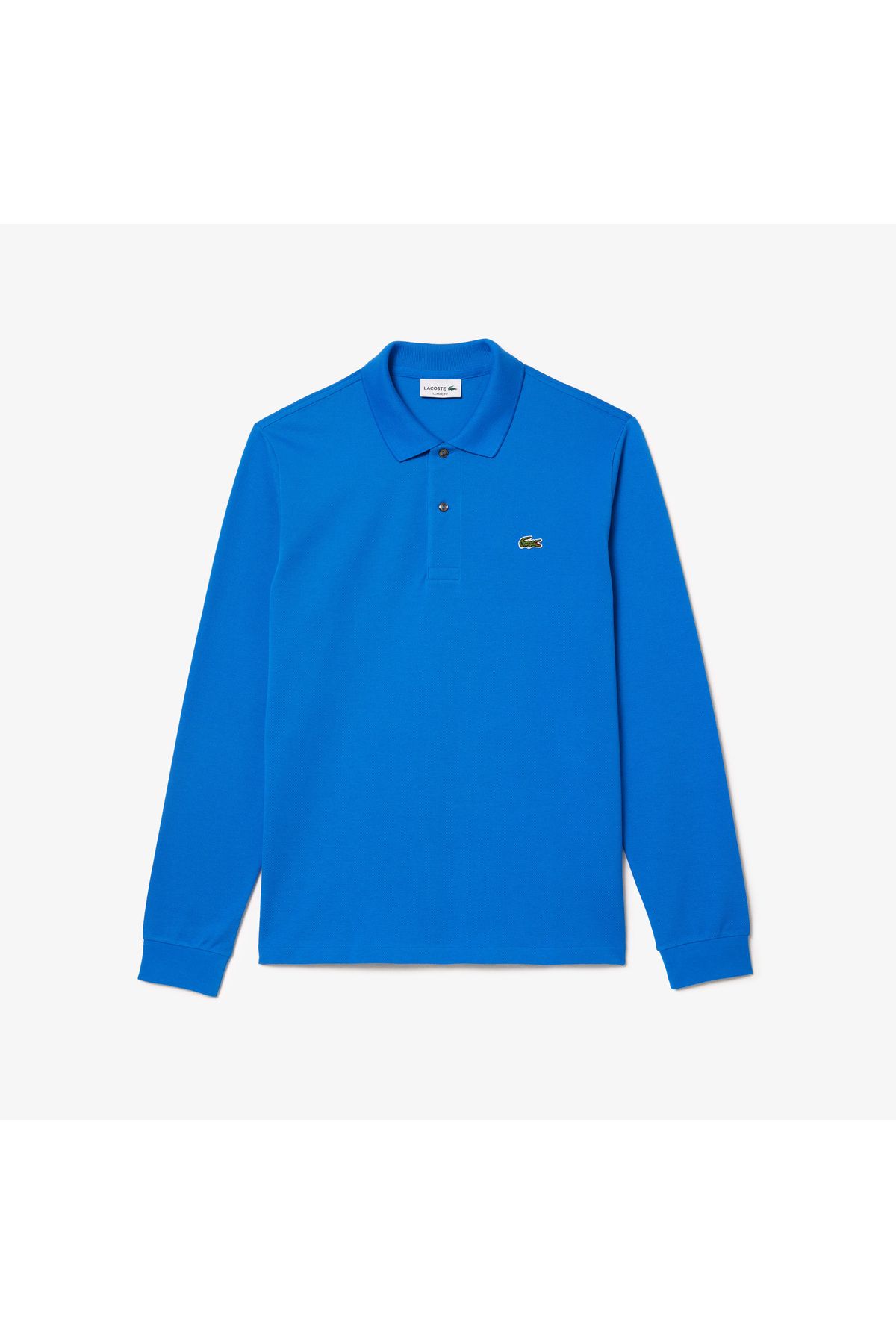 تی شرت یقه پولو مشکی مردانه آستین بلند کلاسیک L.12.12 چوگان آبی Lacoste