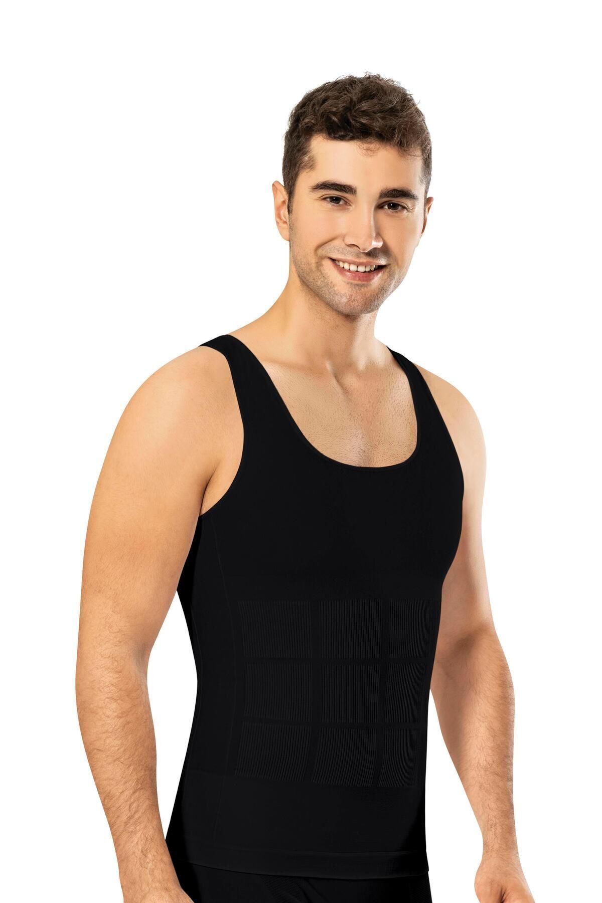 AboutThePerfect Erkekler için Toparlayıcı ve Destekleyici Atlet, Siyah, Rahat ve Şık Tasarım