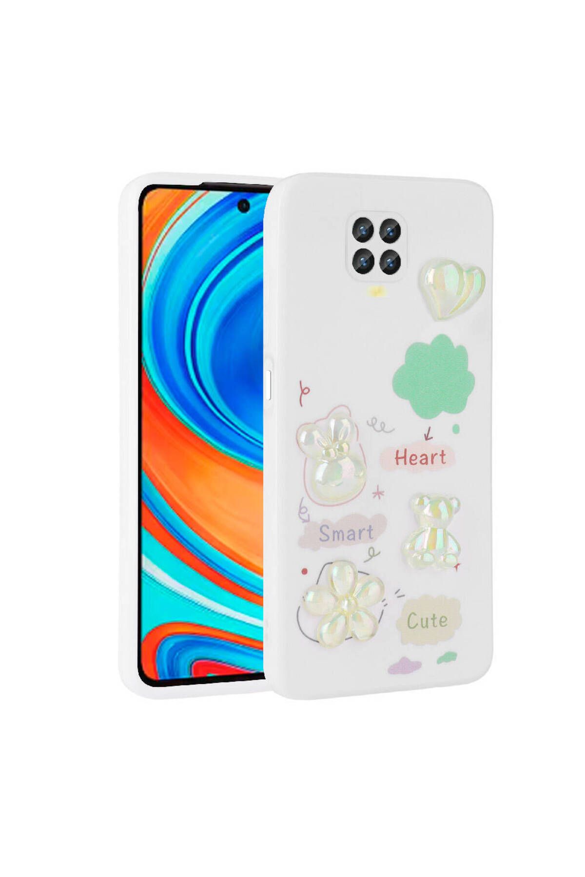 Lokal Marketing Xiaomi Redmi Note 9 Pro Kılıf Kabartma Figürlü Parlak Zore Toys Silikon Kapak