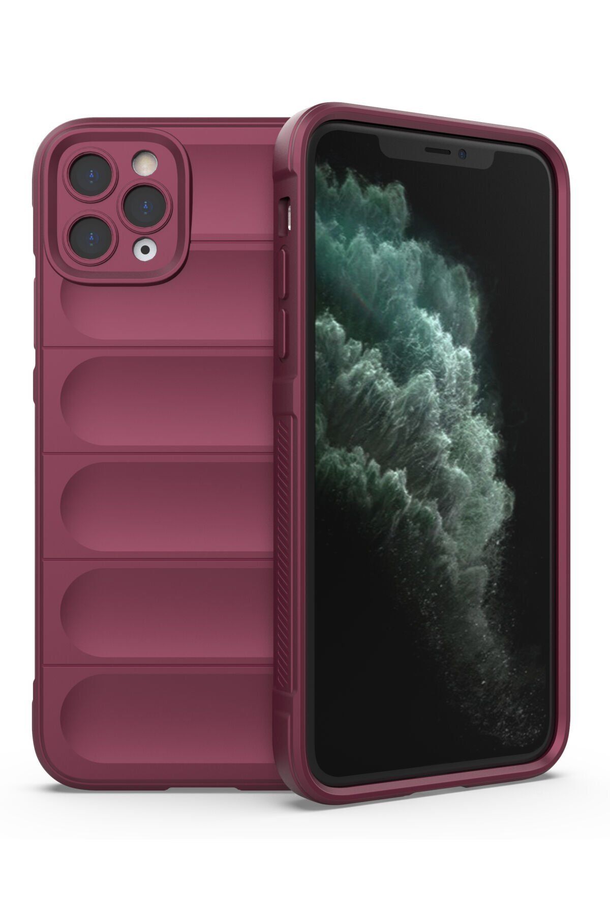 NewFace iPhone 11 Pro Kılıf Optimum Silikon - Bordo MRAYD