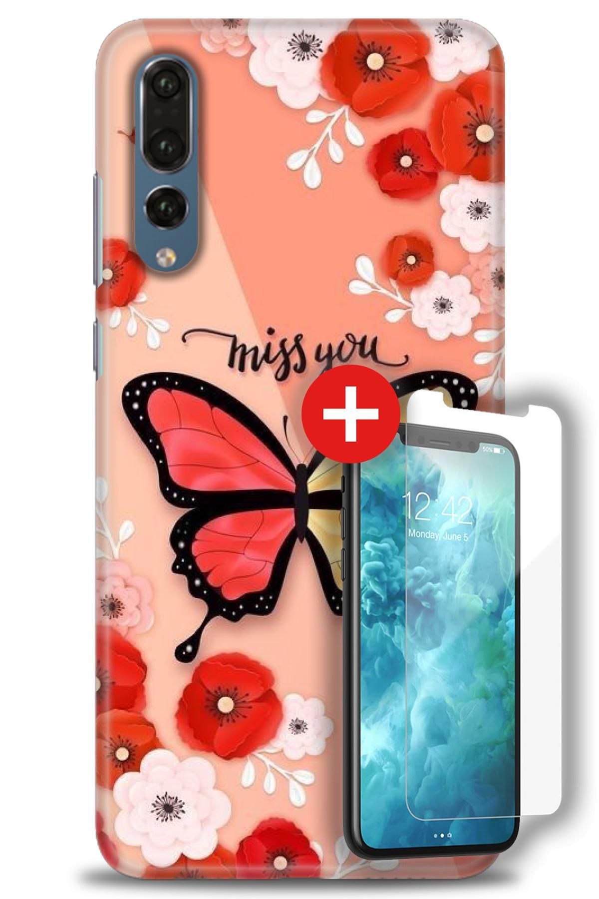 kılıfevreni Huawei P20 Pro Kılıf HD Baskılı Kılıf + MAT DAVİN KIRILMAZ EKRAN KORUYUCU x (39)