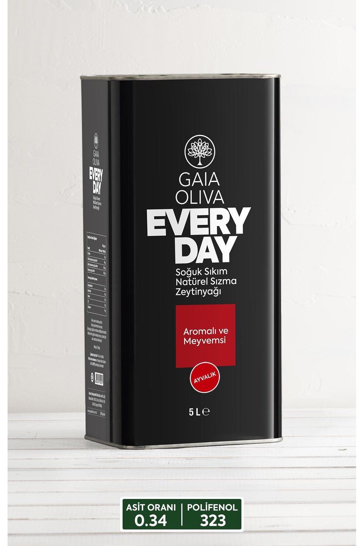 Gaia Oliva Premium Everyday 5000 ml Soğuk Sıkım Natürel Sızma Zeytinyağı